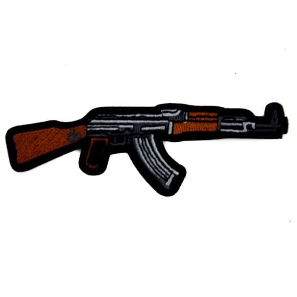 AK47 Machine Gun Patch Embroidered Iron on Applique Military Army Tactical Badge - Picture 1 of 1